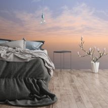 Profhome - Papier peint photo 392291 papier peint intissé gaufré à chaud lisse avec des nuages mat bleu blanc gris 2,65 m x 2,8 m
