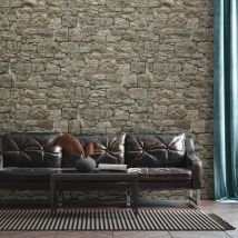 Profhome - Papier peint photo 393171 papier peint intissé gaufré à chaud lisse à l'aspect de pierre mat gris beige 1,59 m x 2,8 m