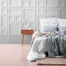 Profhome - Papier peint photo 398211 papier peint intissé gaufré à chaud lisse 3D mat blanc gris 1,59 m x 2,8 m