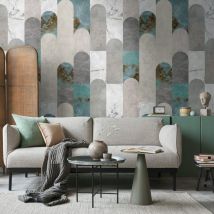 Profhome - Papier peint photo 398341 papier peint intissé gaufré à chaud lisse à l'aspect marbre mat gris bleu blanc 1,59 m x 2,8 m