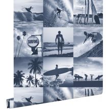 Estahome - papier peint photos de surfeurs bleu foncé