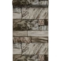 Origin - papier peint mur de carreaux de marbre de différentes tailles marron Wallcoverings