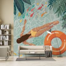 Papier peint piscines lagon