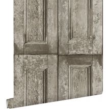 Estahome - papier peint portes à panneaux taupe