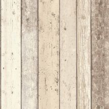 Papier peint pour chambre & couloir | Papier peint planches de bois marron beige crème | Papier peint bois clair moderne - 10,05 x 0,53 m