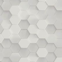 Profhome - Papier peint pour cuisine et bain 387231 papier peint intissé gaufré à chaud lisse avec des figures géométriques mat gris blanc 5,33 m2