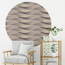 Papier peint intissé pré-encollé fresques géantes - fresque design vagues d'illusion - 90x90cm