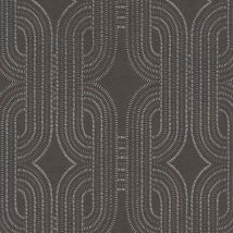 Profhome - Papier peint rétro 399374 papier peint intissé légèrement texturé avec un dessin graphique et des accents métalliques anthracite argent