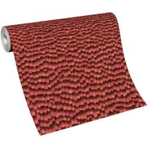 Papier peint rouge 3D plume original | Tapisserie plume moderne 3D chambre adulte | Papier peint intissé tendance salon & bureau
