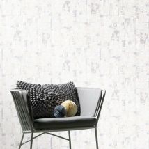 Papier peint salon blanc, beige & gris | Tapisserie blanche, beige & grise chambre adulte | Papier peint intissé vinyle pour couloir