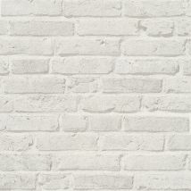 Papier peint tendance couloir et chambre d'ado | Papier peint brique blanc crème gris | Tapisserie effet pierre pour chambre d'ado - 10,05 x 0,53 m