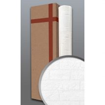 Edem - Papier peint texturé 83101BR70 papier peint intissé texturé à l'aspect de pierre mat blanc 1 carton à 4 rouleaux 106 m2