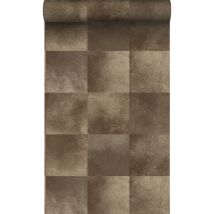 Origin - papier peint motif en peau d'animal brun foncé Wallcoverings