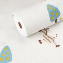 Yzmrbdqc - Papier peint texturé motif dessin animé papier peint autocollant pour murs papier peint en relief pour chambre à coucher papier peint