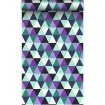 Origin - papier peint triangles violet et bleu azur lumière Wallcoverings