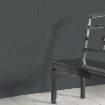 Papier peint uni gris anthracite couloir strié | Tapisserie grise foncé unie salon & bureau | Papier peint intissé unicolore chambre adulte