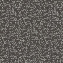 Papier peint végétal idéal chambre adulte & bureau | Papier peint moderne gris anthracite | Tapisserie feuille grise pour salon - 10,05 x 0,53 m