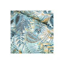 Papier peint vinyle sur intissé - Néo Jungle - Feuilles exotiques bleues - Rouleau(x)
