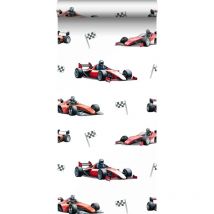 Sanders&sanders - papier peint voitures de course rouge, noir et blanc