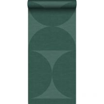 Origin - papier peint intissé xxl demi-cercles vert foncé Wallcoverings