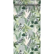 Estahome - papier peint intissé xxl feuilles au style scandinave vert menthe