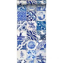 Estahome - papier peint intissé xxl carrelage bleu indigo