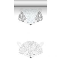 Estahome - papier peint intissé xxl têtes d'animaux gris clair