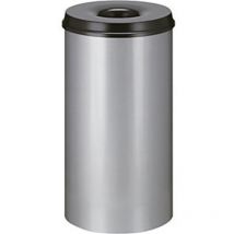 Papierkorb Selbstlöschend 50 l Silber und Schwarz V-part