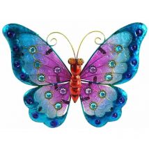 Papillon déco murale 21 x 25 cm - modèle Bleu