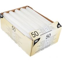 Papstar - 17966 Cylinder White - Candele di cera, Confezione da 50 pezzi
