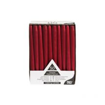 50 Chandelles Ø 2,2 Cm X 25 Cm Bordeaux. Autonomie: 7 Heures Bougies Et Accessoires 17961