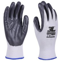 Edm - Pack. 12 Ecoflex Graue Nitril-nylon-handschuhe Mittlerer Größe 8