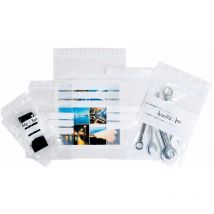 Sachet à fermeture zip 50 μ à bandes blanches 80 x 120 - paquet 1000 sacs