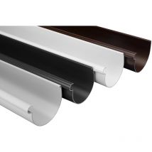 Paquet d'économies sur les gouttières - 90mm, plastique robuste PVC-U - RainWay 90: gris, 10 mètre / 5 Stück