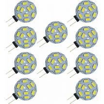 Ersandy - Paquet de 10 ampoules à led G4 9 smd 5730 12V ac/dc à culot bicanal encastré au plafond encastré au plafond Ampoule led de remplacement