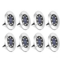 Yozhiqu - Paquet de 10 lumières de pelouse extérieures lampes de sol de jardin solaires étanches IP65, lumières décoratives de pelouse blanches pour