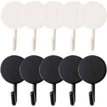 Coocheer - Lot de 10 crochets de douche adhésifs sans couture, aucun perçage ni installation requis, pour salle de bain, cuisine, hôtel, étagères de