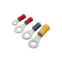 Electro Dh - Paquet de 100 pièces de 5,3 mm de diamètre Bornes Fastom rondes pour câbles de 0,5 à 1,5 mm² Boîtier couleur Rouge 10.920/5.3/R