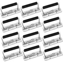 Paquet de 12 poignées à ressort, poignée de poitrine montée en surface avec poignée en caoutchouc, poignée à ressort pour Flight Case, boîte à