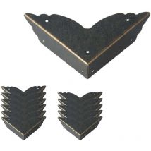 Kartokner - Lot de 12 protections d'angle vintage en métal - Style antique - Protection des bords de meubles - Pour table, coffre, boîte à bijoux