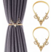 Paquet de 2 attaches à rideaux, pinces à rideaux à boucle en forme de cerf