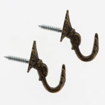 Paquet de 2 Gonds Feuille 30mm - Laiton Vieilli Boulet