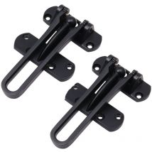 Cyslmuk - Paquet de 2 loquets de protection de fenêtre en acier pour porte de sécurité, porte d'entrée noire sans fenêtre, loquets de chaîne de porte