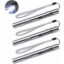 Paquet de 3 lampes de stylo médical d'infirmière, mini lampe de poche, lampe de poche led rechargeable par usb en acier inoxydable, lampe de poche en