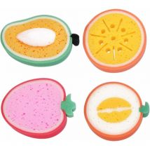 Sunxury - Paquet de 4 éponges de bain éponge de bain moussante forme de Fruit mignon enfants