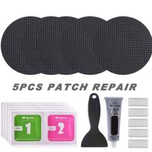 Paquet de 5 rubans de réparation de tente, Kit de réparation de tapis de Trampoline adhésif rond de 4 pouces, réparation de trous ou de déchirures