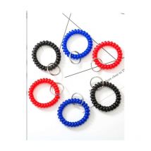 Paquet de 6 bracelets de bobine de porte-clés en spirale de ressort coloré