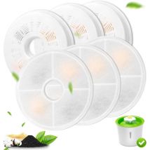 Paquet de 6 filtres de remplacement pour abreuvoirs pour chats, filtre à charbon actif 3L et résine échangeuse d'ions, compatibles avec les