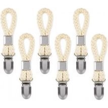 Serbia - Paquet de 6 pinces à serviettes, pinces à serviettes de bain en corde de coton (Beige)