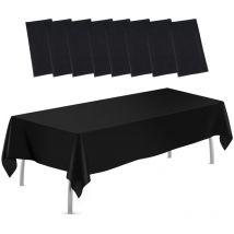 Paquet de 8 nappes en plastique 54 'x 108', nappes jetables couverture de table rectangulaire, nappes en plastique pour les fêtes